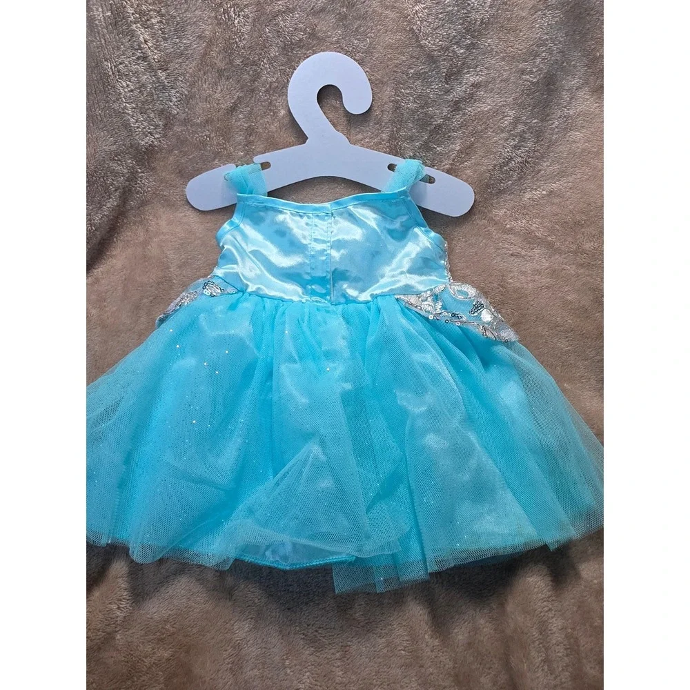 Build-A-Bear Disney Cinderella Blue Sequin Princess Dress and Silver Shoes Set